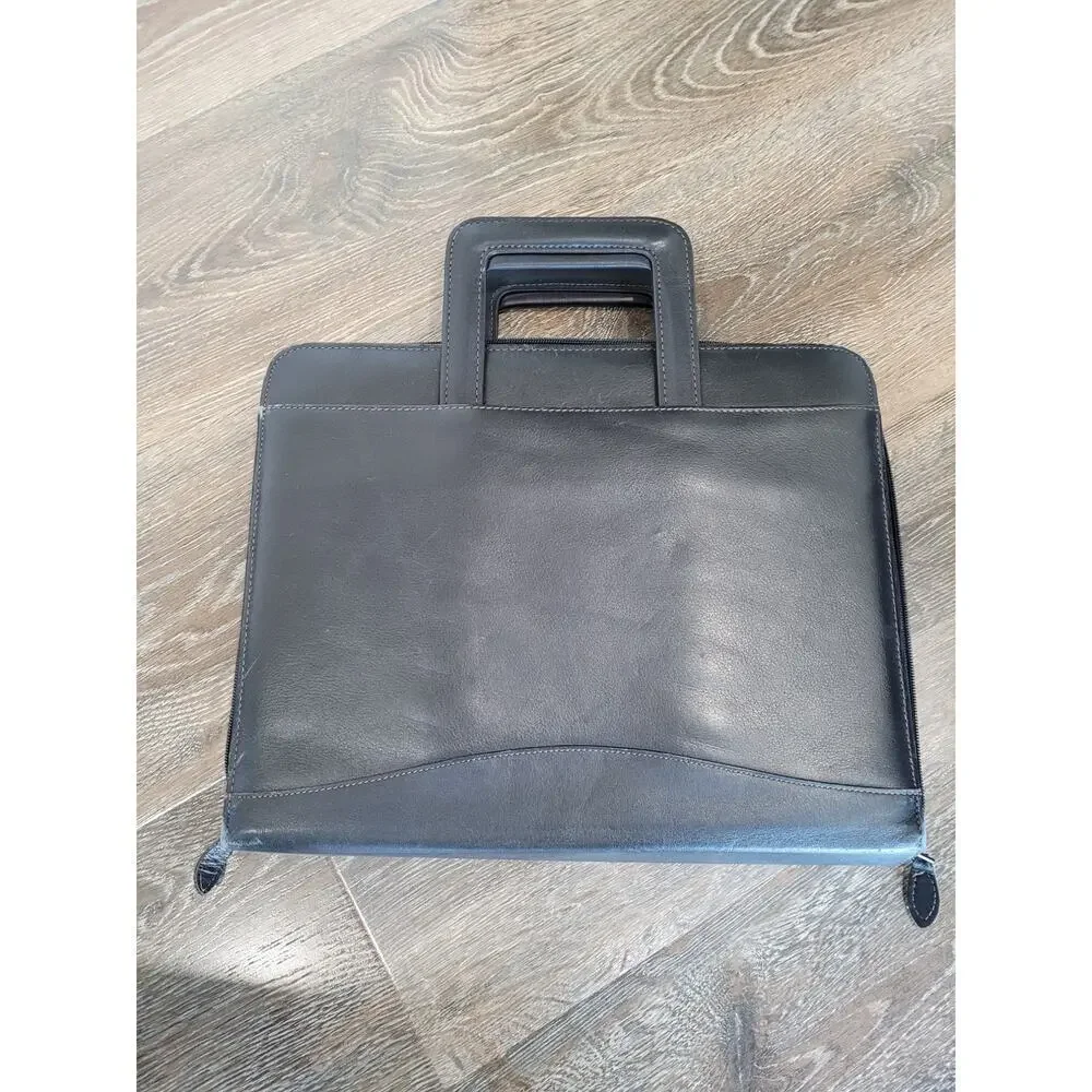 Scully Soft Plonge Black Leather Personal Planner Bag Zip 11 x 13.5 x‎ 2 #8